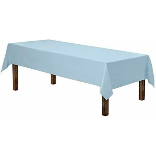 Toalha de mesa retangular azul bebê, 152 x 259 cm (60 x 102 polegadas), resistente e lavável, ideal para mesas de 1,80 m (6 pés) – perfeita para 2