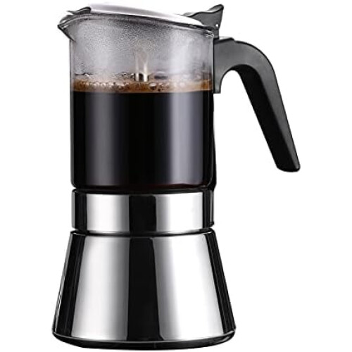 Επαγωγική κατσαρόλα Moka, κρυστάλλινη επιφάνεια και εστία από ανοξείδωτο ατσάλι,
