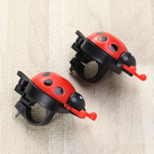 2pcs Bike Ladybug Bells Cycling Handlebar Ring Sound Horn Bell Alarm Lovely Horn Beetle Cylcling Bell(Red)