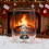 Julstjälklöst vinglas med 3D-glittergransdesign 4