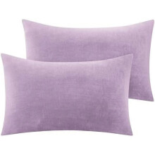 Ensemble de 2 taies d'oreiller en flanelle Queen, 51 x 76 cm, polaire douce avec fermeture éclair, lavande, compatibles avec les oreillers standard