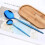 24-Piece Mirror-Finish Blue Flatware Set, 18/0 Stainless 5