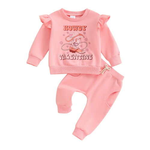 (6-12 Months, Pink) Set drăguț de toamnă western