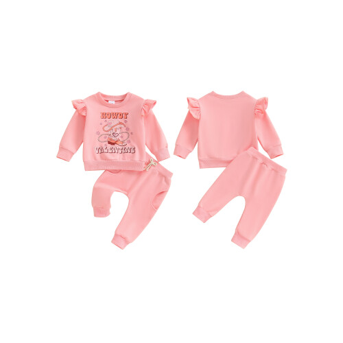 (12-18 Months, Pink) Set drăguț de toamnă western 1