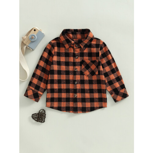 (6-12 Months, Orange) Παιδικά Πουκάμισα για Φθινοπωρινά Casual 2