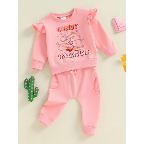 (12-18 Months, Pink) Set drăguț de toamnă western 2