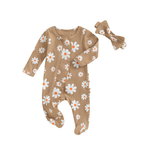(0-3 Months, Khaki) Romper Coisbheart do Banda Ceann