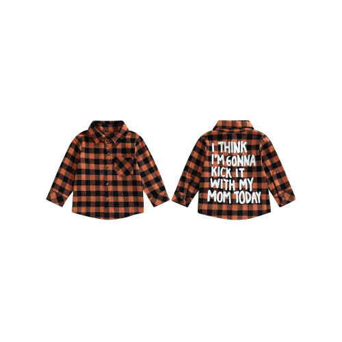 (4-5 Years, Orange) Παιδικά Πουκάμισα για Φθινοπωρινά Casual 1