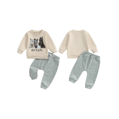 (4-5 Years, Beige) Φθινοπωρινά ρούχα για παντελόνια αλόγου 2