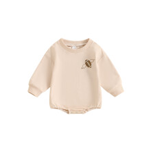 (0-3 Months, Beige) Φούτερ μακρυμάνικο με ποδοσφαιρικό σχέδιο