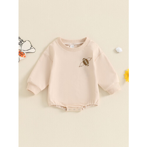 (0-3 Months, Beige) Φούτερ μακρυμάνικο με ποδοσφαιρικό σχέδιο 2