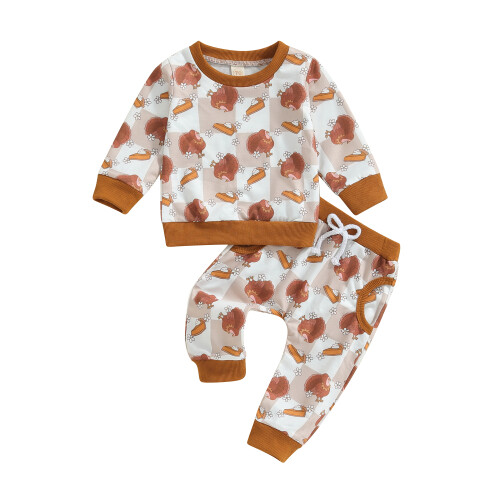 (12-18 Months, Brown) Set pantaloni copii lungi, ținute