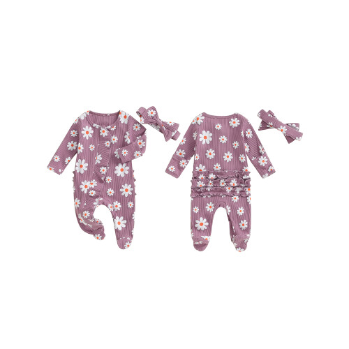 (0-3 Months, Purple) Tutina intera bambina capelli inclusa. 1