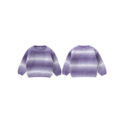 (12-18 Months, Purple) Πουλόβερ νήπια ντεγκραντέ ριμπ πλεκτό 1