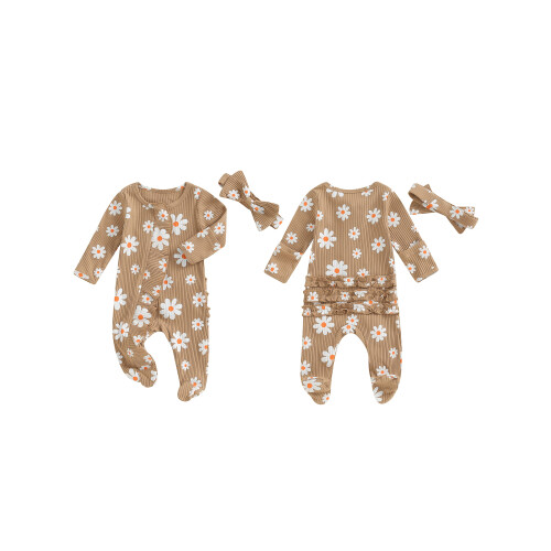 (0-3 Months, Khaki) Romper Coisbheart do Banda Ceann 2