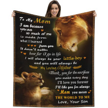 Decke für meinen Sohn von Mama, Liebesbrief, Löwe, Sohn-Geschenke, weiche, kuschelige, personalisierte Flanelldecke, passend für Sofa 127 x 152 cm