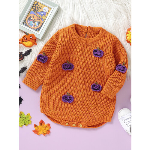 (0-3 Months, Orange) Βρεφική φόρμα με για Halloween 1