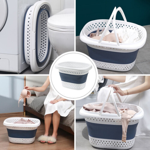 FRCOLOR Organization Collapsible Laundry Basket Foldable Convenient 1