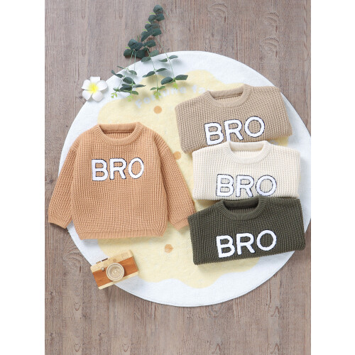 (9-12 Months, Army Green) Φθινοπωρινό Πουλόβερ για Στρογγυλή Λαιμόκοψη 2