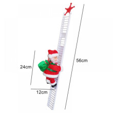 Promoção de Natal! Papai Noel subindo a escada, cantando Jingle Bells, brinquedo elétrico, decoração de Natal, presente para crianças.