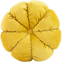 Coussin décoratif rond en forme de fleur, idéal pour canapé ou chambre à coucher (jaune, 40 cm).
