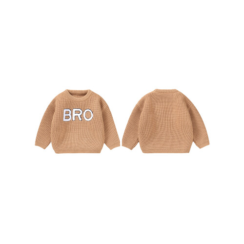 (9-12 Months, Brown) Φθινοπωρινό Πουλόβερ για Στρογγυλή Λαιμόκοψη 1