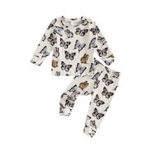 (4-5 Years, Multicolor Butterfly) Ensembles pyjamas printemps-automne ou arbres.