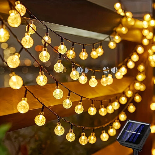 Ηλιακά φωτιστικά σε σειρά39,3ft/22,9ft/16,4ft, 100/50/20LED με φυσαλίδες, 8 λειτουργίες, πλαστικό 1
