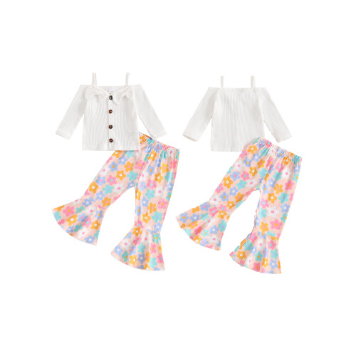 (2-3 Years, Multi-Color) Ensemble 2 pièces à fleurs. 1