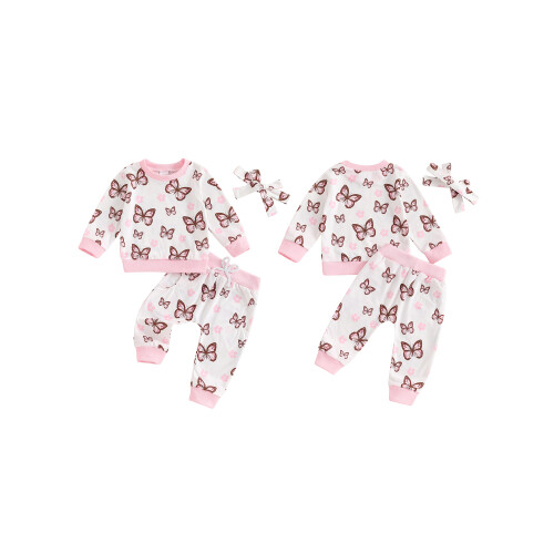 (6-12 Months, Pink) Set de toamnă și pantaloni. 1