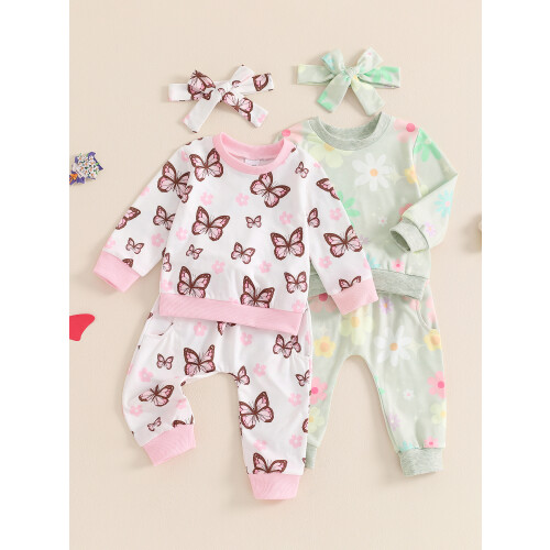 (18-24 Months, Pink) Set de toamnă și pantaloni. 1