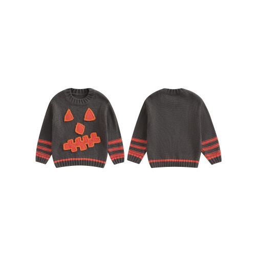 (12-18 Months, Dark Grey) Πουλόβερ μωρών με πλεκτά μπλουζάκια 1