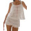 (S, White) Γυναικείο σετ πιτζαμών σορτς Cami 1