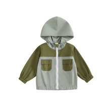 (12-18 Months, Green) Felpe con cappuccio per bambini, leggere, a maniche lunghe, con tasca a patta e cerniera. Giacca con cappuccio per neonati.