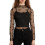 (L, Black) T-shirts longs transparents à bretelles. 1