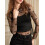 (L, Black) T-shirts longs transparents à bretelles. 8