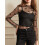 (L, Black) T-shirts longs transparents à bretelles. 4