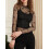 (L, Black) T-shirts longs transparents à bretelles. 5