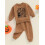 (12-18 Months, Khaki) Φθινοπωρινό σετ ρούχων μακριά μανίκια. 4