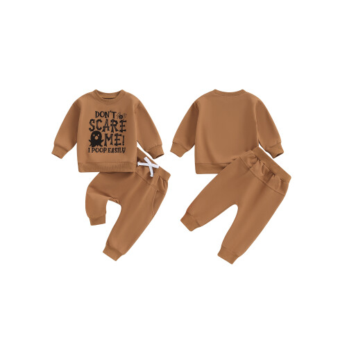 (18-24 Months, Khaki) Φθινοπωρινό σετ ρούχων μακριά μανίκια. 1