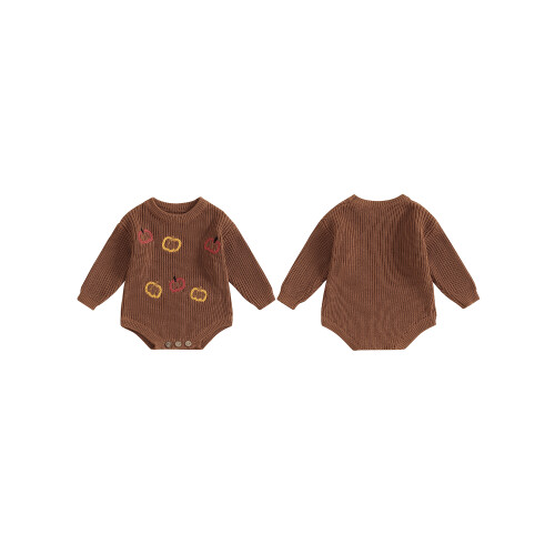 (3-6 Months, Brown) Combinaison pull en pour bébé 1