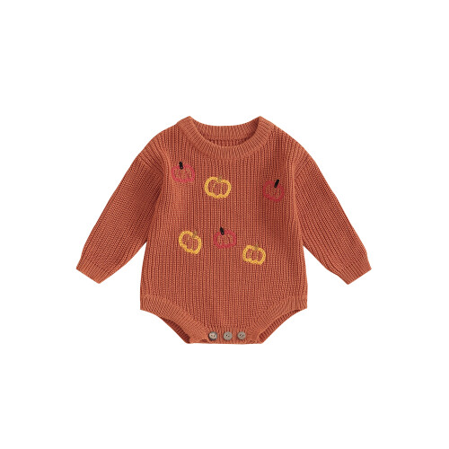 (9-12 Months, Orange) Combinaison pull en pour bébé