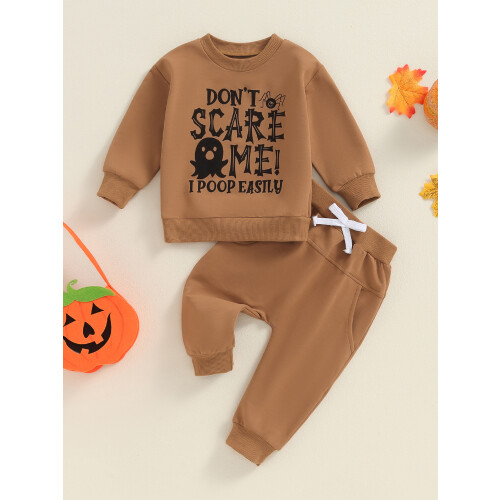 (12-18 Months, Khaki) Φθινοπωρινό σετ ρούχων μακριά μανίκια. 2