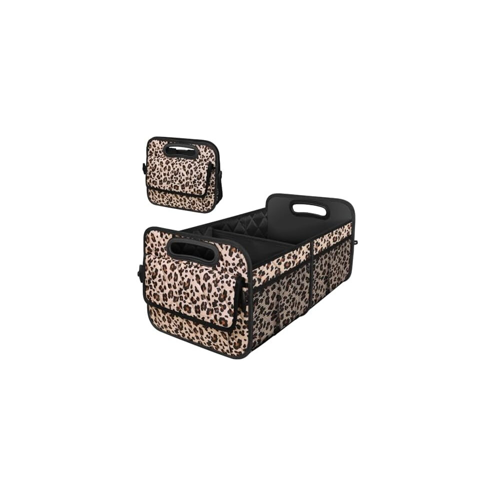 Car Trunk Organizer For Suv/Minivan/Truck Â 50L Waterproof Polyester, 6 Pockets, Leopard Print (Medium), Compatible With Suv 9180479034278