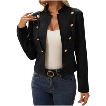 Cardigã feminino de tricô grosso com decote em V profundo, mangas compridas com punhos canelados, botões e tecido aconchegante para looks casuais