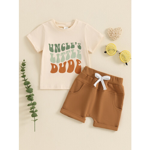 (18-24 Months, Khaki) Καλοκαιρινά ρούχα μωρών κοντομάνικο μπλουζάκι. 2