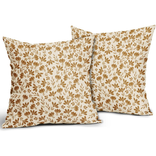 Conjunto de 2 capas de almofada vintage com estampa floral, 45x45cm (18x18 polegadas). 1