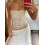 (M, White) Tops en dentelle été streetwear 5