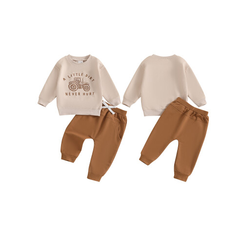 (3-4Y, dark khaki) Σετ φθινοπωρινών ρούχων για νήπια 1
