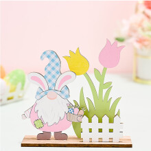 Houten paasdecoraties met print voor paasthema, paasversiering voor thuis en feestelijke ornamenten voor seizoenspresentaties en gebruik in huis.